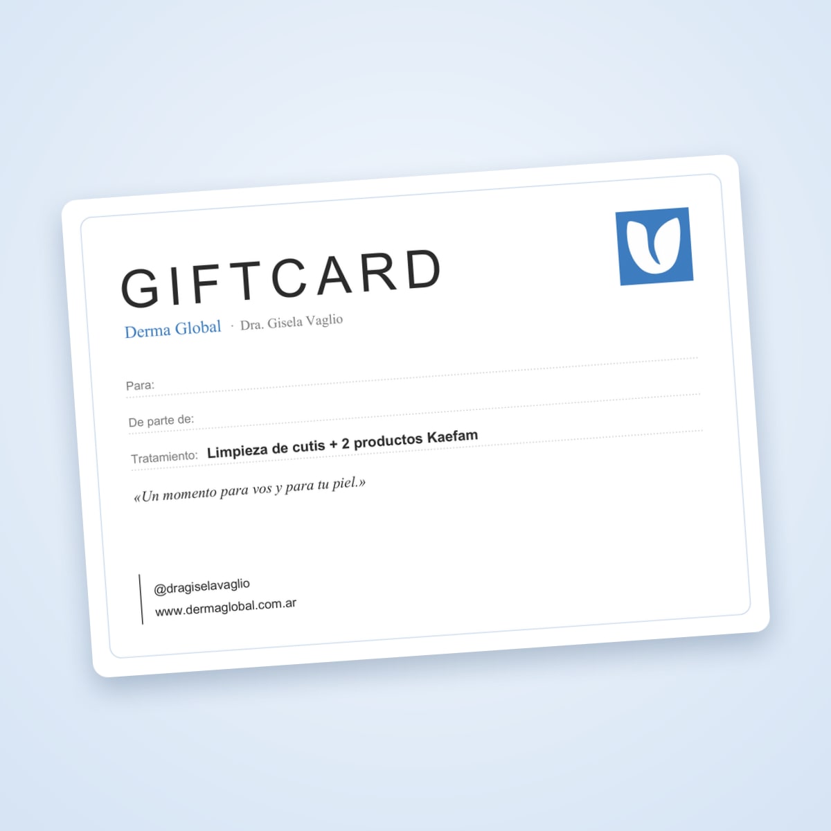 Gift card de Derma Global: limpieza de cutis y 2 productos Kaefam
